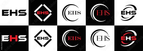 EHS logo. E H S design. EHS letter. EHS, E H S letter logo SET design ...