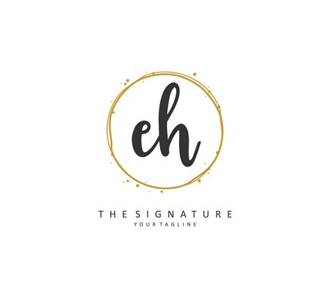 E H Eh Initial Letter Handwriting And Signature Logo A Concept