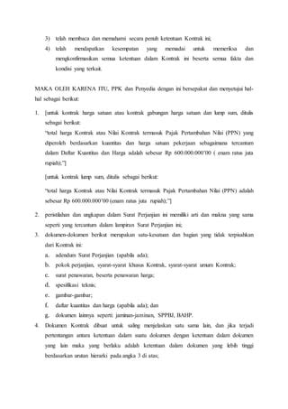 Surat Perjanjian Sebuah Proyek Pekerjaan Umum PDF