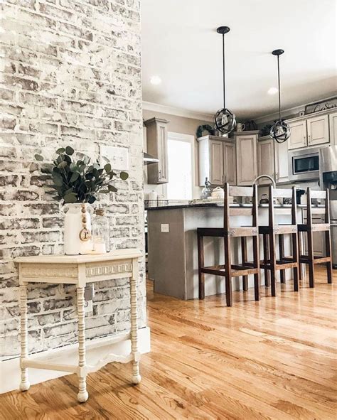 Diy Faux Brick Accent Wall For Kitchen And Dining Room