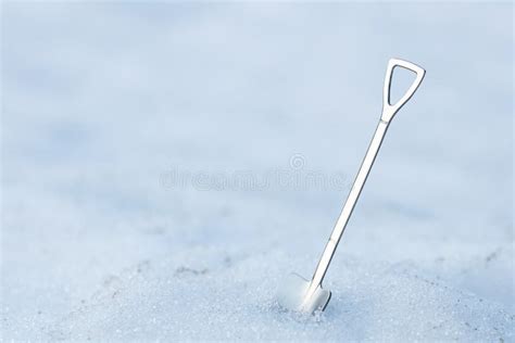 Steel Shovel Inserted Into The Snow Decorative Shovel Search In The