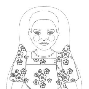 Ugandan Coloring Sheet Printable File Traditional Folk Dress Etsy