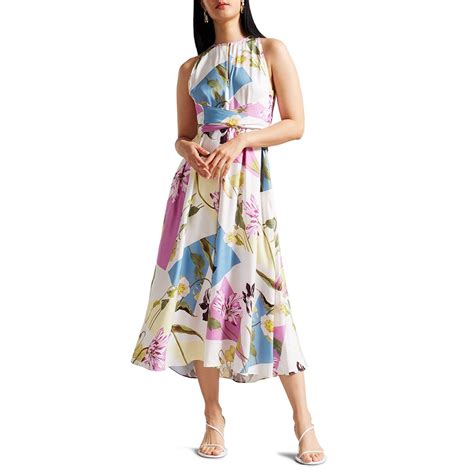 Ted Baker Saanvii Halterneck Midi Dress Oxygen Clothing