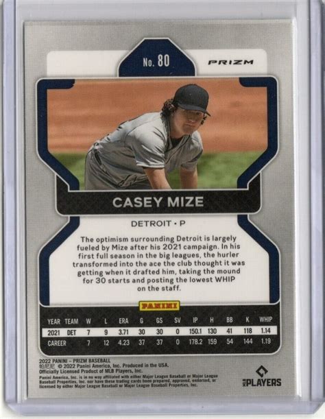 2022 Panini Prizm White Wave Prizm 80 Casey Mize For Sale Online EBay