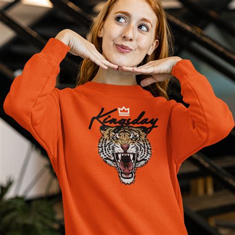 Kingsday Tiger Crown Trui Oranje Koningsdag Outfit Dames Heren