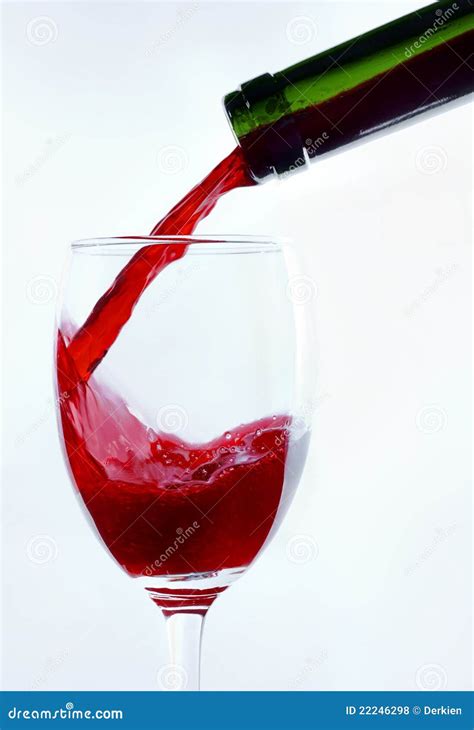 Wineglass Bottle Wine Is Flowing Stock Photo Image Of Drink