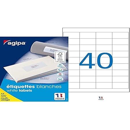 Apli Agipa 119016 200 Etiquettes adhésives blanches A4 MU 210 x 148