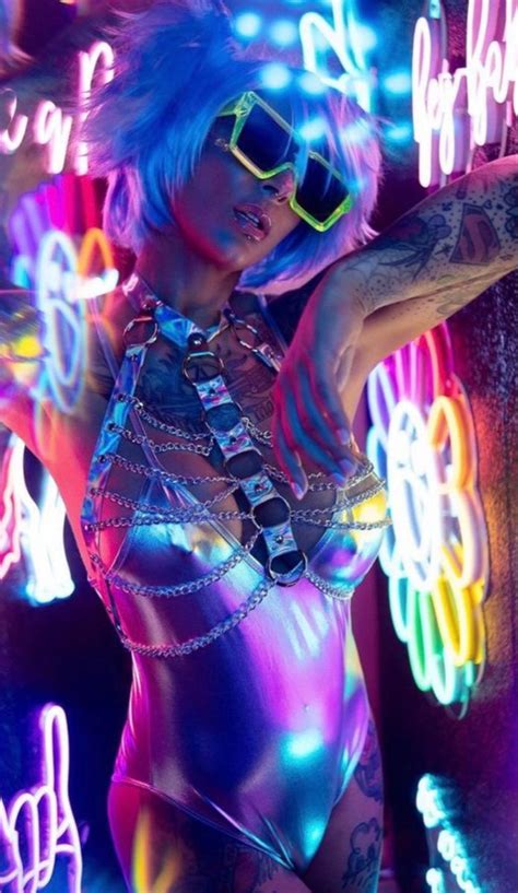 🖤vamp🖤 Neon Photoshoot Cyberpunk Aesthetic Punk Photoshoot