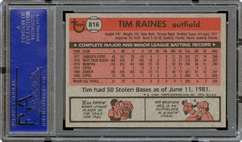 Baseball Cards 1981 Topps Traded Images Psa Cardfacts®