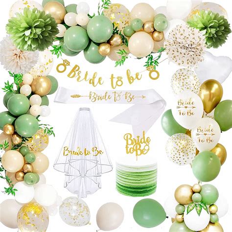 Bachelorette Party Supplies, Green Gold Bachelorette Party Decorations ...