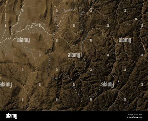 Takhar Province Of Afghanistan Elevation Map Colored In Sepia Tones