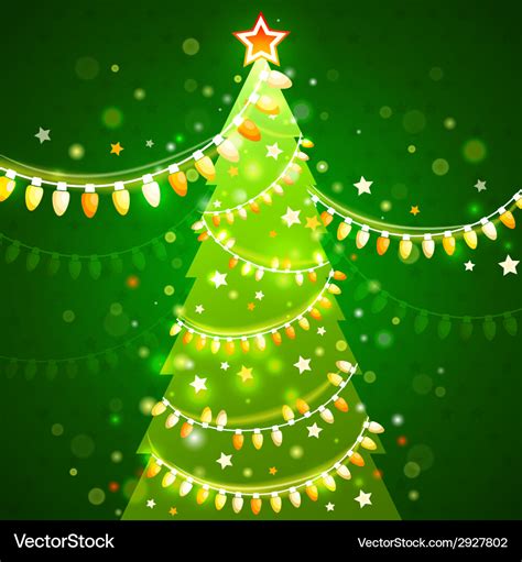 Christmas tree on a dark green background Vector Image