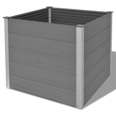 Vidaxl Garten Hochbeet Wpc 100x100x91 Cm Grau Im Vidaxl Trendshop