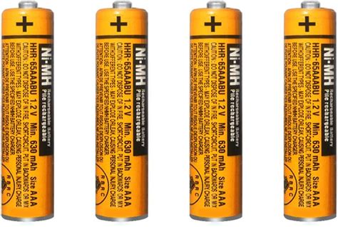 4 Pack HHR 65AAABU NI MH Rechargeable Battery For Panasonic 1 2V 630mAh