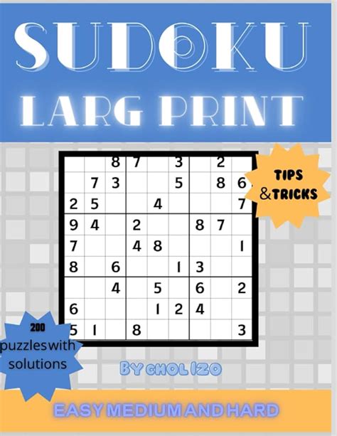 Sudoku Larg Print Tips Tricks One Puzzle Per Page Large Print Sudoku