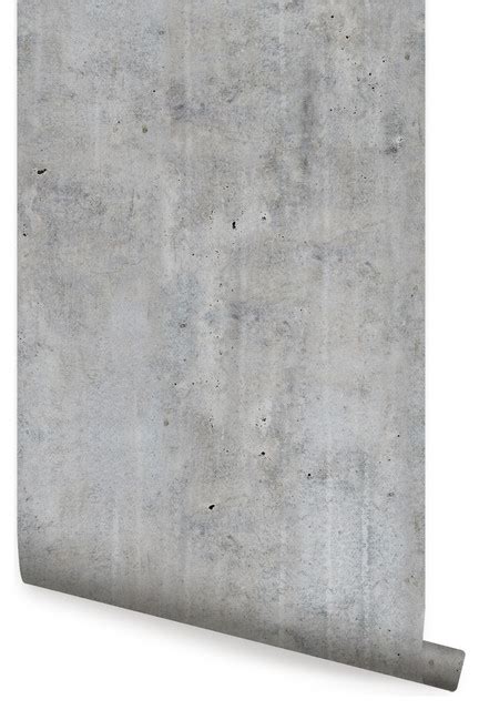 Cement Concrete Peel And Stick Vinyl Wallpaper 24w X 60h Contemporary Wallpaper By