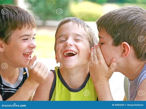 Boys Telling Secrets Stock Image Image Of Handsome Kids 4002635