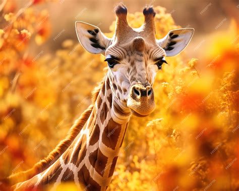 Premium AI Image | african giraffe in the savanna