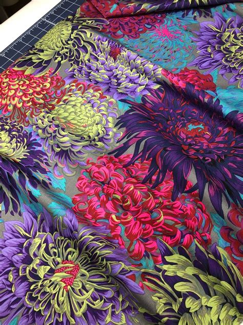 Japanese Chrysanthemum Antique Pwpj Kaffe Fassett Fabric Etsy