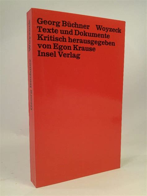 Georg Büchner Woyzeck Texte und Dokumente Krause Hrsg Egon