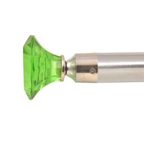 Green Diamond Cut Crystal Curtain Rod Finials In Pair