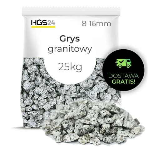 Grys Granitowy Szary Kamień Ogrodowy 8 16mm 25kg HGS24 PL