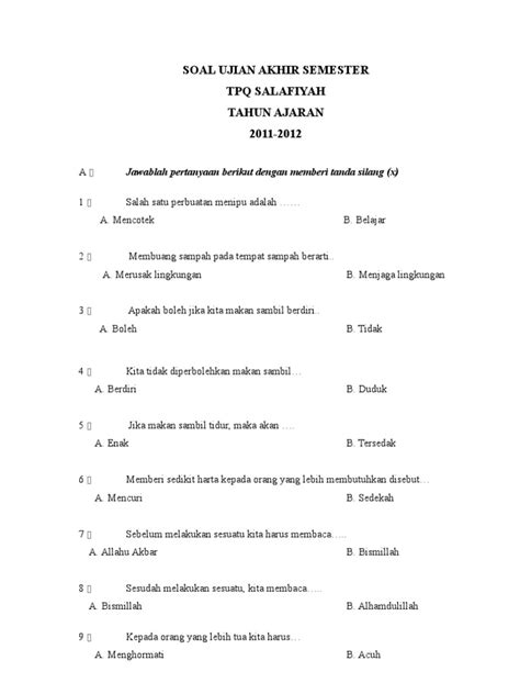 Soal Uas Tpq Pdf