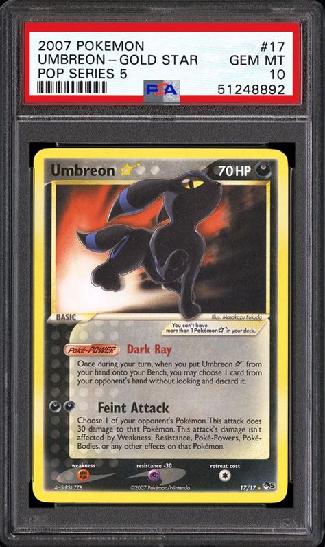 2007 Nintendo Pokemon Pop Series 5 Umbreon Gold Star Psa Cardfacts®