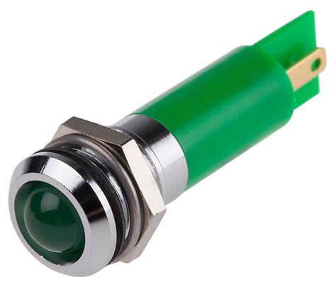 RS PRO Green Panel Mount Indicator 230V Ac 12mm Mounting Hole Size