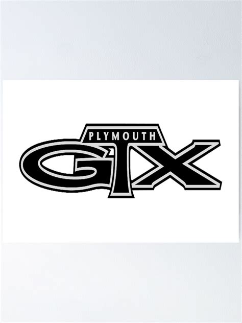 Plymouth Gtx Emblem Black Logo Classic Automobilia Poster By Havens