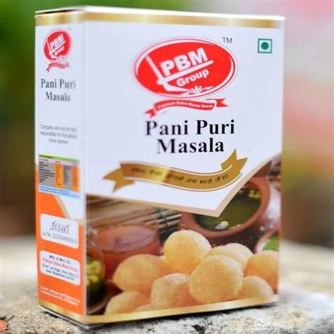 Pbm Group Pani Puri Masala Packaging Size G Packaging Type Box