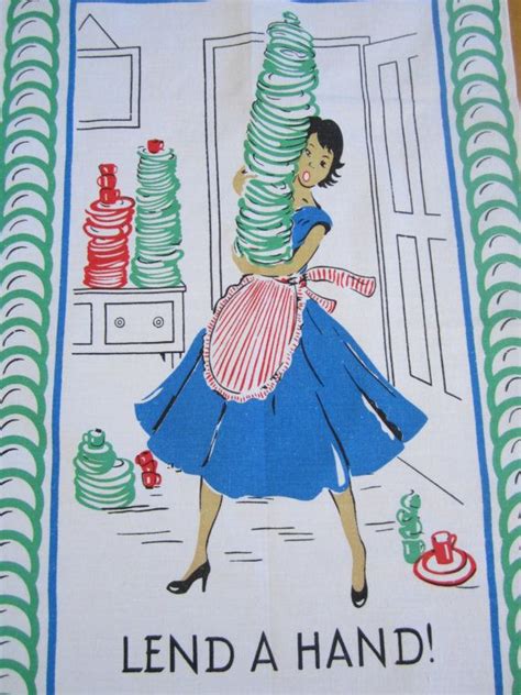 I Love Vintage Kitchen Towels Vintage Tea Towels Vintage Cloth Aprons