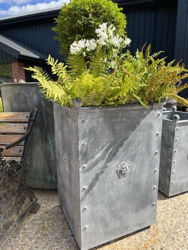 Galvanised Planter Zinc Metal Garden Planter Cm