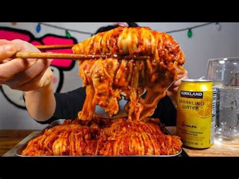 Asmr Spiciest Kimchi In The World Wrapped Nuclear Fire Noodles L Eating