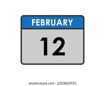 12th February Calendar Icon February 12 Stock Vector (Royalty Free ...