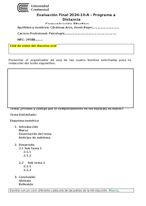 4 b Formato DE Evaluación Final 2024 10A Apellidos y nombres