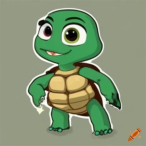 Pixar Chibi Turtle Character Design