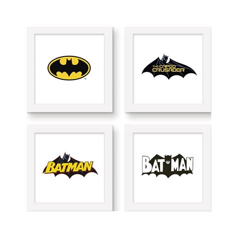 Gallery Pops DC Comics Batman Logos Wall Art Bundle 4 Pack White