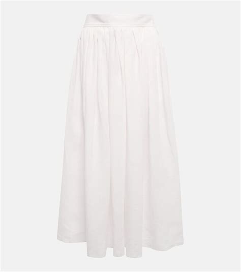 Chlo Linen Midi Skirt Shopstyle