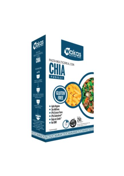 Pasta Multicereal Con Chia Fusilli Wakas Sin Tacc Neufood