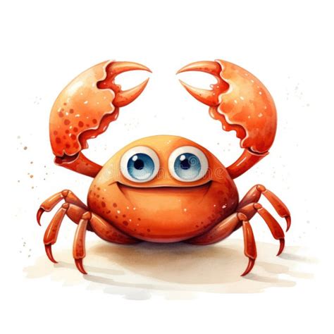 A Cartoon Crab With Big Eyes And A Big Smile Stock Illustration