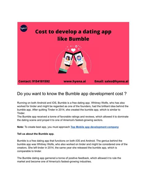 PPT Cost To Develop A Dating App Like Bumble PowerPoint Presentation