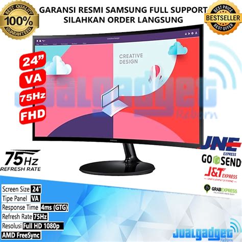 Jual Led Monitor Samsung 24 Inch Curved Gaming Ls24c360 75hz 4ms Va Panel Amdfreesync