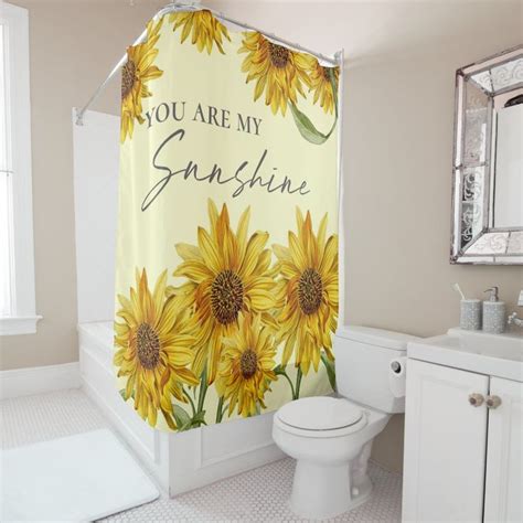 Bright Yellow Sunflower You Are My Sunshine Shower Curtain Zazzle