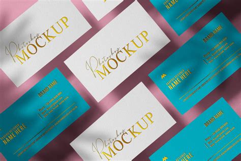 Free Gold Embossed Business Card Mockup Mockuptree