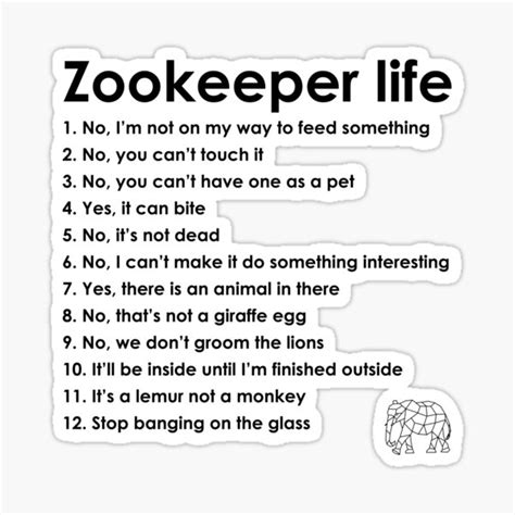 "Zookeeper life - black" Sticker for Sale by GeoCreate | Redbubble