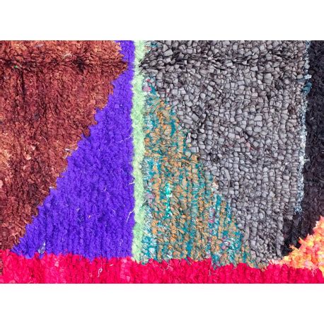 Tapis berbère boucharouite multicolore 235x130 noué main Rosée