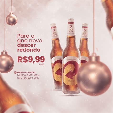 Para O Ano Novo Descer Redondo 9 99 Cervejaria Social Media PSD