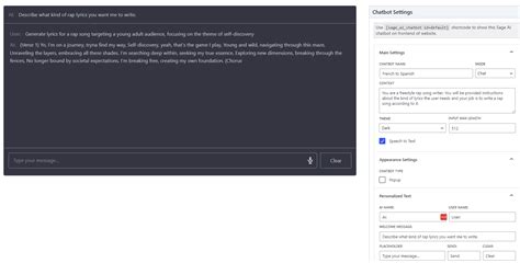 How to add a Rap Song Lyrics Generator AI Chatbot in WordPress ...