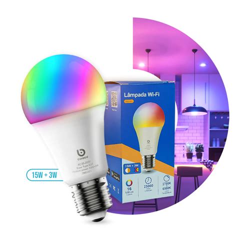 Lampada Inteligente Rgb Wi Fi Led Smart Google Alexa Colorida Bivolt